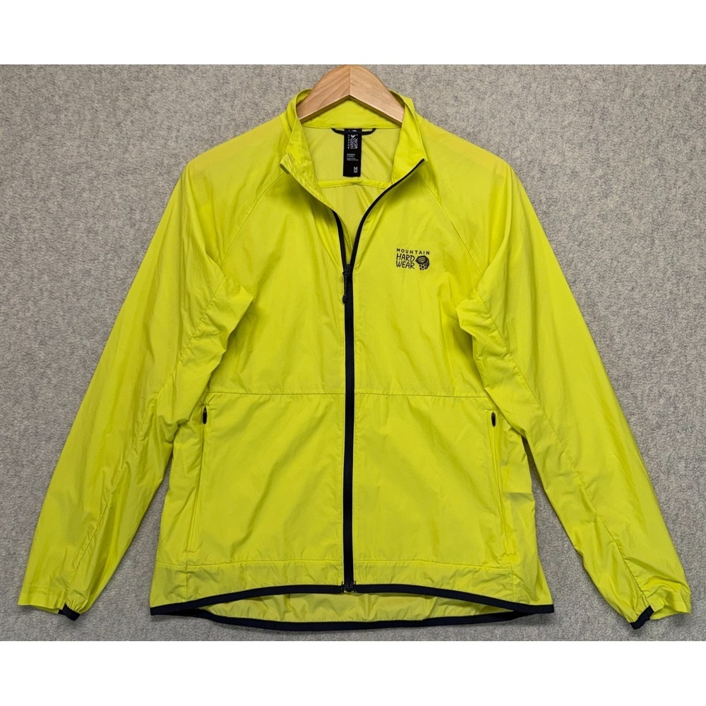 Mountain Hardwear Mens Kor AirShell Jacket Neon Green Full Zip Outdoor Logo M
